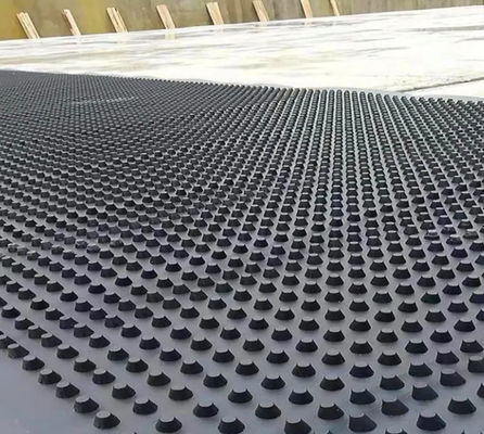 Çatı Yeşillendirme Su Yalıtımı İçin Siyah Beyaz Dimple Plastik Drenaj Levhası